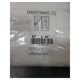 NICETOWN White Linen Sheer Curtains and Drapes 84 inches Long, Rod Pocket & Back Tab semitransparent with Light Through Vertical Window Treatments for Sliding Glass Door & Living Room, 52W, Set of 2