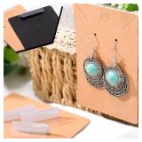 Boao 300 Pieces Plastic Earrings Card Adapter Self Adhesive Bulk Jewelry Display Adapter for Selling Earring Necklace Card Display 1.2 x 0.4 Inch