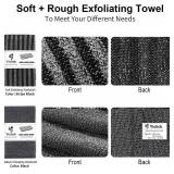 Yiclick Exfoliating Body Scrubber, Back Scrubber for Shower Bath, Japanese Scrub Wash Cloth, Exfoliating Washcloth Towel for Men Women, Body Exfoliator Loofah Luffa Sponge Net Rag Back Washer (Black)