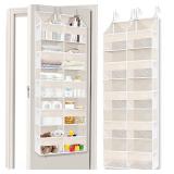 Ofiray-home Over the Door Organizer 5 Tiers,Extra Large Behind Door Storage of 10 Compartments,80 lbs Weight Capacity Over the Door Storage, Door Hanging Organizer for Closet, Diaper Organizer, Beige