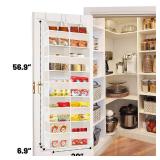 Ofiray-home Over the Door Organizer 5 Tiers,Extra Large Behind Door Storage of 10 Compartments,80 lbs Weight Capacity Over the Door Storage, Door Hanging Organizer for Closet, Diaper Organizer, Beige