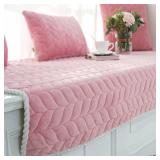 JeogYong Thick Plush Bay Window Mat Non-Slip Crystal Velvet Bay Window Cushion Pad, Modern Windowsill Bench Seat Cushion for Indoor Tatami Sofa Decor Home Bedroom Living Room