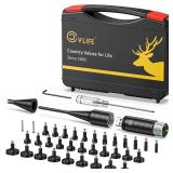 CVLIFE Rechargeable Green Bore Sight Laser with 32 Adapters Laser Bore Sight Fit 0.17 to 12GA Calibers Bore Sight Multi-Caliber Laser Boresighter Kit