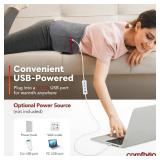 Comfheat USB Plug-in Back Heating Pad for Pain Relief, Electric Heated Back Wrap for Lower Back, Lumbar, Sciatica, Shoulder, Leg, with 3 Heat Settings & Auto-Off, for Men, Women (Not Chargeable)