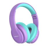JoySpark Kids Bluetooth Headphones, Lightweight Wireless Headphones for Kids, 85/94dB Volume Limited, 60 Hours Playtime, Bluetooth 5.3, Over-Ear Toddler Headsets with Built-in Mic-Purple