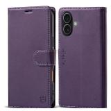 Wallet Case for iPhone 17 with Credit Card Holder,PU Leather Folio Flip Kickstand Protective Shockproof Cover for Apple 17 Phone Case (Purple, for iPhone 17-6.3