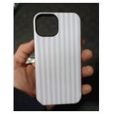 CHEDEMK Compatible with iPhone 13/14 Case, Cute Fashion Aesthetic Striped Pattern Cover for Women, Shockproof Soft TPU and Hard PC Protective Phone Case for iPhone 13/14 6.1- White