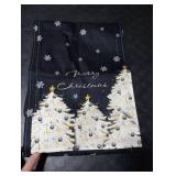 Christmas Table Runner Xmas Golden Tree Star Snowflake Black Merry Christmas 13 x 120 Inch Long Runners Winter Holiday Home Kitchen Table Decor