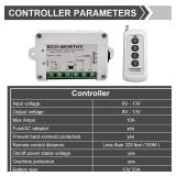 ECO-WORTHY 12V 24V DC Motor Wireless Remote Control Kit, 8V-35V Electric Switch for Motors, Industrial Automation, Solar Tracker, Smart Home DIY