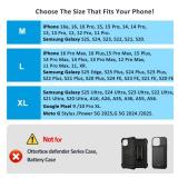 ACCKUO Phone Holster for Belt with Metal Clip and Magnetic Closure Compatible with iPhone 16/15/14/13/12 Pro and Non-Pro, Galaxy S25 S24 S23 S22 for Everyday Protection, M-Black