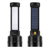 2 Pack LED Rechargeable Flashlight - 20000 Lumens Super Bright Tactical Flash Light, Compact & Waterproof, Long-Lasting Battery, Solar Flashlights for Home, Camping,Hiking, Emergencies, Adventures