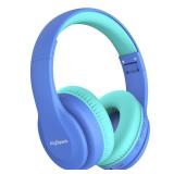 JoySpark Kids Bluetooth Headphones, Lightweight Wireless Headphones for Kids, 85/94dB Volume Limited, 60 Hours Playtime, Bluetooth 5.3, Over-Ear Toddler Headsets with Built-in Mic-Blue