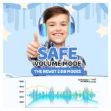 JoySpark Kids Bluetooth Headphones, Lightweight Wireless Headphones for Kids, 85/94dB Volume Limited, 60 Hours Playtime, Bluetooth 5.3, Over-Ear Toddler Headsets with Built-in Mic-Blue