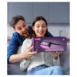 YOZLNFO Travel Steamer for Clothes Portable: 2-in-1 Mini Handheld Garment Steamer Iron - 15s Heat Up & 5 Adjustable Steam - Large Ceramic Panel - 110-120V