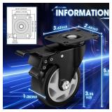 4 Inch Caster Wheels, Casters Set of 4, ASHGOOB Casters with Brake Heavy Duty 1400 Lbs, Industrial Locking Swivel Top Plate Castor Wheels for Workbench/Furniture/Cart.ï¼AB Switch, Double Pedal Bra