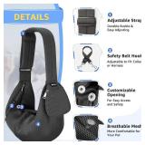 SlowTon Dog Carrier Sling - Thick Padded Shoulder Strap Adjustable Dog Carriers for Small Dogs, Puppy Carrier Purse for Pet Cat with Front Zipper Pocket Safety Belt Machine Washable (GY, L)