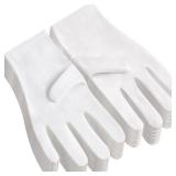 12Pairs White Cotton Gloves for Eczema and Dry Hands - Breathable Work Glove Liners - Moisturizing SPA Soft Jewelry Inspection Gloves - Stretchy Fit Cloth Gloves for Most Women