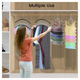 TomCare 4 Pack Space Saving Hangers 2Pack Tank Top Hanger and 2Pack Leggings Organizers for Closet Pants Hangers with 20 Clips Bra Organizers with 16 Hooks Stainless Steel Hanging Closet Organizer