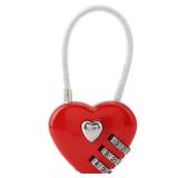 Dioche Luggage Lock, Heart Shape 3 Digit Code Combination Luggage, Bag Lock, Password Security Couple Code Padlock for Suitcases, Backpack, Jewelry Box, Hall Locker(red)