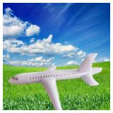HAO White Large Inflatable Airplane Float, Blow Up Airplane Balloon for Outdoor, Party Favors, Swimming, (40inch)