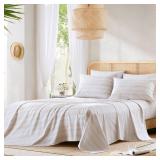 Comfort Spaces 100% Cotton Sheets Full, Breathable, Naturally Cool Cotton Sheets, Cotton Bed Sheets with 14 Elastic Pocket Fits up to 16 Mattress, All Seasons Sheet Set, Good Vibes Taupe 4 Piece