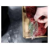 Hotop 100 Pcs Christmas Glitter Pine Branches Artificial Pine Stems Picks 10.6 Inches Christmas Pine Needles Leaves for Xmas Tree DIY Wreath Garland Home Winter Party Decoration(Red)