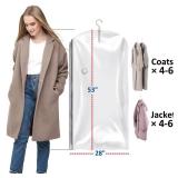 Hanging Vacuum Storage Bags, 4 Pack Hanging Storage Bags for Clothes With Electric Pump, Vacuum Sealed for Suits, Dress, Jackets (4 Long)