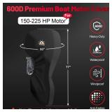 Zettum Outboard Motor Cover - 600D Full Boat Motor Cover Waterproof & Heavy Duty, Fade-Resistant Boat Engine Cover, Fit for Motor 150-225 HP, Black