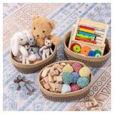 CubesLand Small Cube Shelf Closet Storage Baskets Bins Set 2,Woven Basket for Organizing/Storage, Long-lasting &Skin-friendly Storage Basket Bin,Stylish Room Decor Basket,Camel/Mixed Black Rope Basket