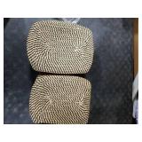 CubesLand Small Cube Shelf Closet Storage Baskets Bins Set 2,Woven Basket for Organizing/Storage, Long-lasting &Skin-friendly Storage Basket Bin,Stylish Room Decor Basket,Camel/Mixed Black Rope Basket