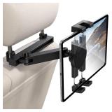 bokilino Tablet Holder for Car Headrest, [3 in 1 Adjustable Extension Arm] iPad Car Mount for Back Seat, Road Trip Essentials for Kids, for 4.7-12.9 Like iPad Pro, Air, Mini, Galaxy, Fire HD Tablet