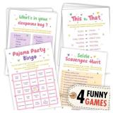 WOODAMORE Slumber Party Games For Girls 8-12 - Sleepover Games For Girls 10-12, Sleepover Party Game Ideas, Slumber Party Bingo Cards For Pajama Party Decorations, Sleepover Party Supplies for Girls