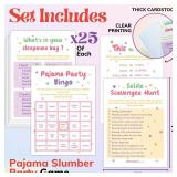 WOODAMORE Slumber Party Games For Girls 8-12 - Sleepover Games For Girls 10-12, Sleepover Party Game Ideas, Slumber Party Bingo Cards For Pajama Party Decorations, Sleepover Party Supplies for Girls