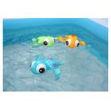 DUCKBOXX XX Wind-up Swimming Sea Turtles Bath Toy, No Battery Mold-Free Anti-Rust Interactive Montessori Toy for Kids 18M+ (Blue)