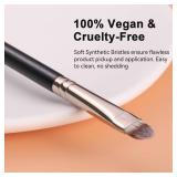 TEOYALL Flat Rounded Concealer Brush, Soft Dense Synthetic Bristles Blending Brush For Powder Cream Concealer Eyeshadow