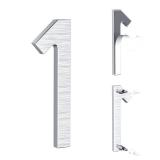 5 Inch Self Adhesive House Numbers, Address Numbers for House, Modern Metal Anti-Rust Weatherproof Home Number for House, Silver Mailbox Numbers for Outdoor Garage Gate Office Apartments Room (1)
