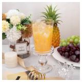 I00000 100 Pack 12 oz Gold Glitter Cups, Clear Disposable Cups, Gold Plastic Wine Glasses Cocktail Glasses Heavy Duty Cups, 12 Ounce Glitter Plastic Tumblers for Party