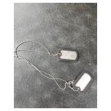 Stainless Steel Military Dog Tags, Complete Steel Ball Chain and Black Tag Silencers - Suitable for Large and Small Dogs Dog Tag Set