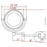 Cavoli Wall Mounted Makeup Mirror with LED Lighted 3 Tones LED Lights. Gold Finish 10x Magnification, Double Sided 8.5-inch, Plug Powered, Made of Brass