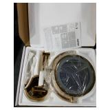 Cavoli Wall Mounted Makeup Mirror with LED Lighted 3 Tones LED Lights. Gold Finish 10x Magnification, Double Sided 8.5-inch, Plug Powered, Made of Brass