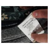 Round Rug 6ft Black Washable Floral Circle Rug,Vintage Boho Botanical Round Area Rugs, Non-Slip Soft Low-Pile Circular Carpet for Bedroom,Kids Room,College Dorm,Home Decor