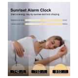 HAODINGMAI Sunrise Alarm Clock Wake Up Light with Sunrise Simulation White Noise Machine Touch Control Bedside Lamps Colors Atmosphere Lamp 30/60/90 Sleep Timer 13 Nature Sounds