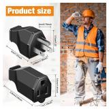 Treela 20 Pcs Extension Cord Plug Replacement Male and Female Extension Cord Ends 125v 15a 2 Pole 3 Wire Male and Female Connector Straight Plug Replacement Compatible with Nema 5-15p and 5-15r 1875w