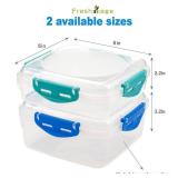 4 PCS Sandwich Containers - 100% Airtight & BPA-Free & Microwave & Dishwasher Safe Kitchen Storage Containers with Upgraded Snaps, 2 heightened Containers for Lunch Boxes and 2 normal version
