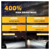 XG Glitter Lights Fit For Toyota Highlander 2014-2019, 9005 High Beam H11 Low Beam H11 Fog Light Bulbs, High Power 6500K White Light, Pack of 6