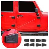 JeCar Door Hinge Covers ABS Exterior Accessories for Jeep Wrangler JK JKU 2007-2018, Black