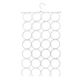 Super Z Outlet Foldable 28 Ring Hole Slots Space Saving Clothing Closet Hanger Scarf, Ties, Belts, Socks Organizer for Home Bedroom, Bathroom, Living Room (White)
