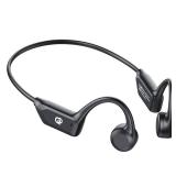 Qyzue Bone Conduction Headphones, Open Ear Headphones Wireless Bluetooth with Mic, Superior Sound Running Headphones 10H Playtime, Comfortable Fit Waterproof for Music, Workouts, Travel