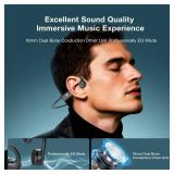 Qyzue Bone Conduction Headphones, Open Ear Headphones Wireless Bluetooth with Mic, Superior Sound Running Headphones 10H Playtime, Comfortable Fit Waterproof for Music, Workouts, Travel