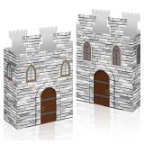 12 Pcs Castle Favor Boxes Medieval Party Decorations Cardboard Castle DIY Candy Treat Gift Box for Medieval Knight Princess Birthday Party Table Decorations